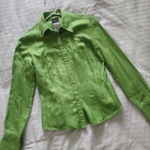 INC International Concepts Light Green Button-Front Shirt